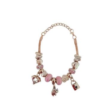 Imagem de Pulseira Berloque Prateada E Dourada Feminina De Pedras - Scilla
