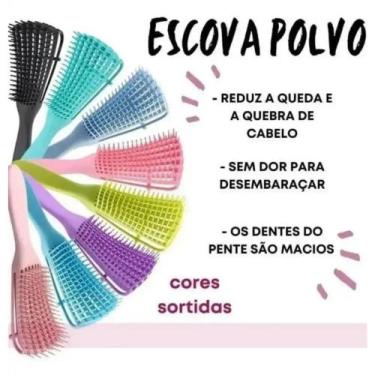 Imagem de Escova Para Cabelo Cacho Pente Polvo Todo Cabelo Desembaraça Cor Varia