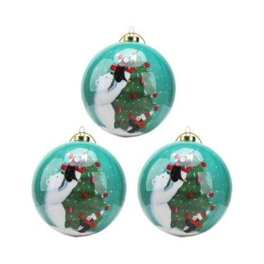 Imagem de Decorações Para Árvore De Natal De 8cm, Conjunto De 3 Peças, Bolas De 