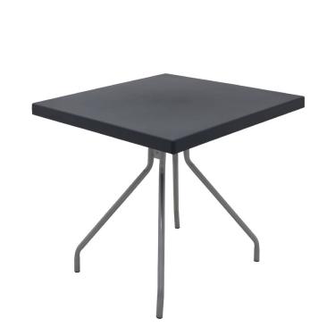 Imagem de Mesa Zeta Quadrada Tampo em Polipropileno 79cm Grafite com Base em Aço Carbono Tramontina
