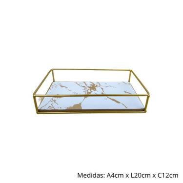 Imagem de Bandeja Metal Decorativa Lavabo Banheiro Sala - M1