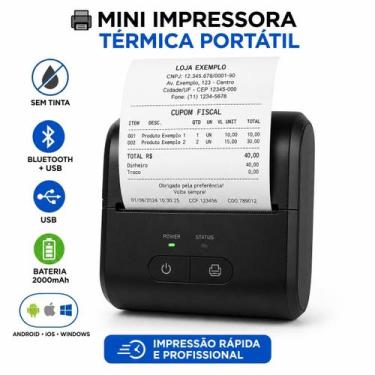 Imagem de Mini Impressora Térmica 58mm Para Celular PC Ou Notebook - impressora 