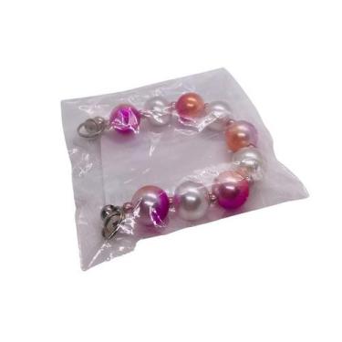 Imagem de Alças em pérolas cor:brancas com rosa e salmão - NSA, Brancas com rosa