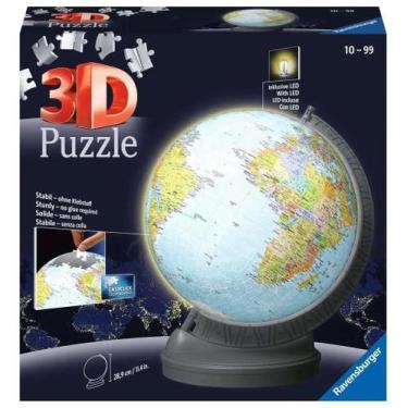 Imagem de Puzzle 540 Peças Globo com Luz 3D Ravensburger 11549-5 com led