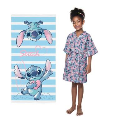 Imagem de Roupão Stitch E Toalha Infantil Aveludados Lepper, P