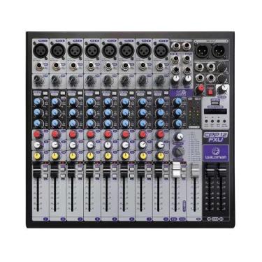 Imagem de Mesa de Som Analógica Waldman CPP12FXU de 12 Canais + USB e Bluetooth,