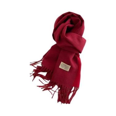Imagem de Cachecol Feminino De Caxemira Quente Para Inverno, Estilo Coreano, Tri