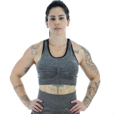 Imagem de Top Olympikus Knit Cinza - Feminino, G, Cinza