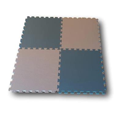 Imagem de Kit 4 Placas Tatames Tapetes EVA 50x50x1cm 10mm Azul Marinho Cinza Meninos