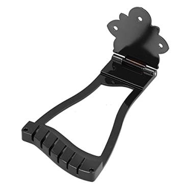 Imagem de Tail Tailpiece, Metal Guitar Tailpieces Corpo oco aberto com parafusos para instrumento musical para jazz(Preto)