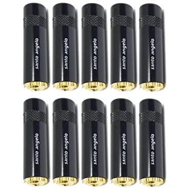 Imagem de Kit 10 Plug Jack P2 Estereo Stereo Femea P/Cabo Santo Angelo