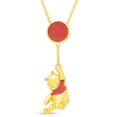Imagem de Disney Colar clássico Winnie The Pooh banhado a ouro amarelo, licença oficial