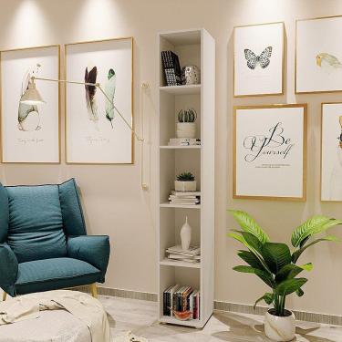 Imagem de Estante para Livros Modular 5 Nichos Liverpool DRD Móveis Branco Perfect Wood