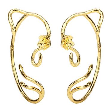 Imagem de Bela Bela Orelha Crawler Brinco Climber Rosa A Fera Brinco Punho Orelha Pino Vinheta Pingente Clip On Jewelry