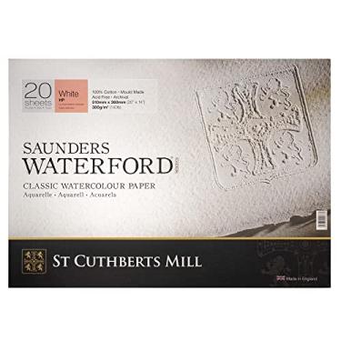 Imagem de St Cuthberts Mill Saunders Waterford Grão Satinado Branco 300 g/m² Bloco 510x360 20 Folhas