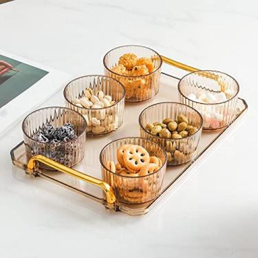 Imagem de Prato de sobremesa nórdico de frutas secas Prato de sobremesa redondo transparente, 6 discos 1 prato a