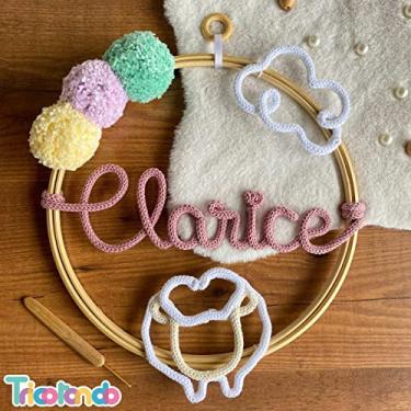 Imagem de Porta Maternidade - Guirlanda de pompom com Ovelha e Nuvem - Tricotin