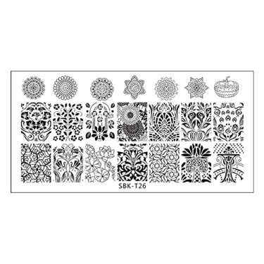 Imagem de Modelo De Carimbo De Unha Diy Impressão De Unhas De Unhas Estamplas De Estampagem Unhas Texture Texture Design Stamp Fool for Manicure Salon Home Halloween Natal