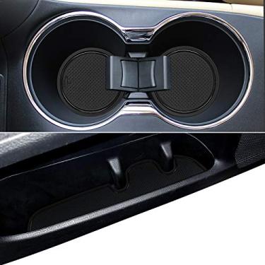 Imagem de Tapetes de porta antipoeira Auovo para Toyota Highlander 2019 2018 2017 2016 2015 2014 Acessórios interiores personalizados para compartimentos de porta e porta-copos (14 peças/conjunto, preto)