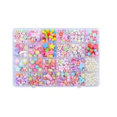 Imagem de Kit terere miçanga para pulseira salva máscara bijouteria fio de silicone colorido