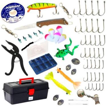 Imagem de Kit Pesca Caixa Alicate Pega Peixe Isca Artificial + Itens