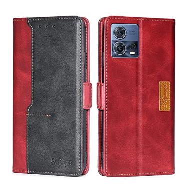 Imagem de YUNCHAO Caixa de telefone Para Motorola Edge S30 Pro 5G/Edge 30 Fusion Contrast Color Buckle Leather Case de telefone capa para celular