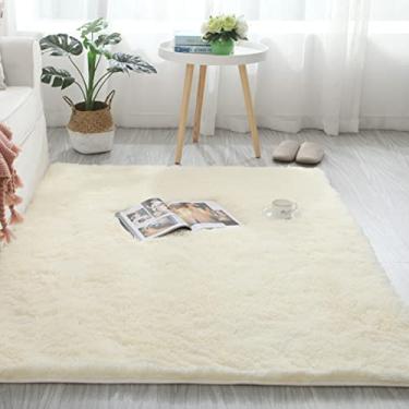 Imagem de Tapete de área de carpete quente macio falso luxo tapete tapetes de pelúcia tapete de pilha alta tapetes de decoração feitos à mão cuidados com o bebê tapete de engatinhar, metros amarelo 117 x 160 centímetros