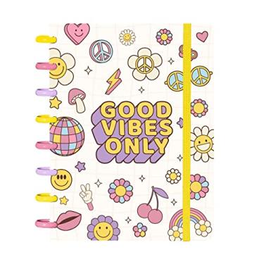 Imagem de Caderno De Disco IsCool Inteligente A5 Retro Good Vibes Branco