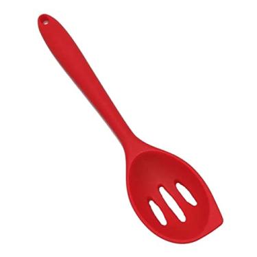 Imagem de COLHER VAZADA EM SILICONE COM 26,5 CM NÃO ARRANHA A PANELA