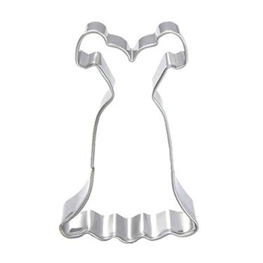 Imagem de ZDYWY Cortador de biscoito em forma de saia, vestido de casamento de manga curta