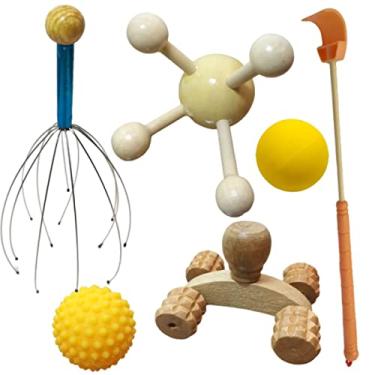 Imagem de Massageadores De Madeira Corpo Facial Pescoço Costas Pés Kit Para Bem Estar Fisioterapia Relaxamento - 6 Peças (PV)-Luiggi Presentes®