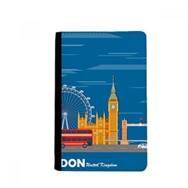 Imagem de London Eye Porta-passaporte de dois andares ônibus grafite Notecase Burse capa carteira porta-cartão, Multicolor