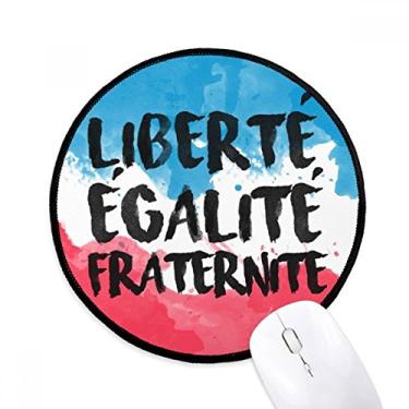 Imagem de DIYthinker Liberte Egalite Fraternite Mark Flag Mouse Pad Desktop Office Tapete Redondo para Computador