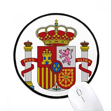 Imagem de DIYthinker Tapete de mouse com emblema nacional da Europa da Espanha, tapete redondo para computador