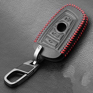 Imagem de YJADHU Capa de couro para chave de carro, adequada para BMW 520 525 f30 f10 F18 118i 320i 1 2 3 4 5 6 7 Series X1 X3 X4 X5 X6 M3 M4 M5 F11 F20 F25 F26, estilo 3