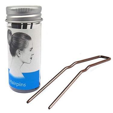 Imagem de ROCST Grampos de cabelo em forma de U para coque grampos para mulheres e meninas salão de cabeleireiro, 12 peças, marrom