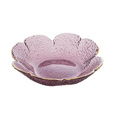 Imagem de BOWL FLOR WOLFF TAJ MARTELADO DE CRISTAL COM BORDA DOURADA 14,5X3,5CM ROSA