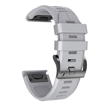 Imagem de HAZELS 22 26MM Pulseira de relógio para Garmin Fenix 7X 7 5 5X 3HR 6X 6 Pro 935 Smart Watch Liberação Rápida Silicone Easyfit Pulseira Correa (Cor: Cinza, Tamanho: 26mm Fenix 3 3HR)