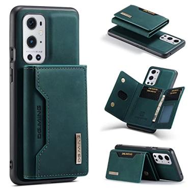 Imagem de Capa de telefone estilo carteira 2 em 1 estilo retrô com função de suporte magnético para OnePlus 9RT N200 N20 N2 9R Ace 10R 9 10 Pro 5G 4G capa traseira protetora à prova de queda (verde, OnePlus Nord N200)