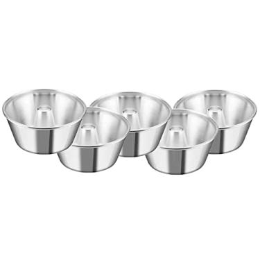 Imagem de Jogo 5 Formas Redondas Pudim, Bolo 18 cm Alumínio Brilhante