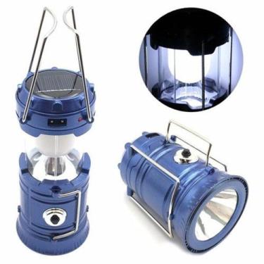 Imagem de Lampião Solar E Lanterna 6 Led's Azul - Mh