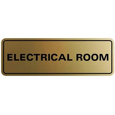 Imagem de Placa para porta de sala elétrica/parede – Plástico gravado a laser – Placa perfeita para casa, negócios ou escola