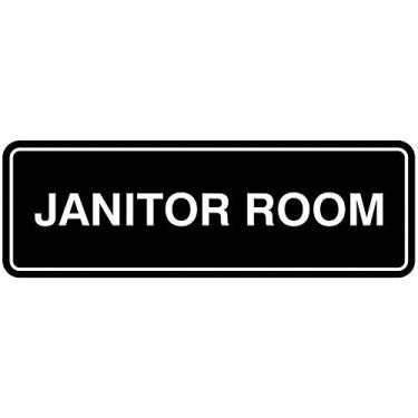 Imagem de Placa de porta/parede da Janitor - Plástico gravado a laser - Placa perfeita para casa, negócios ou escola