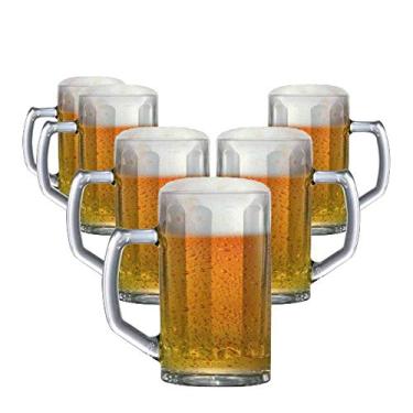 Imagem de Ruvolo, Jogo de Caneca Brema Canelada M, Caneca de Vidro para Chopp 6 pcs 350ml