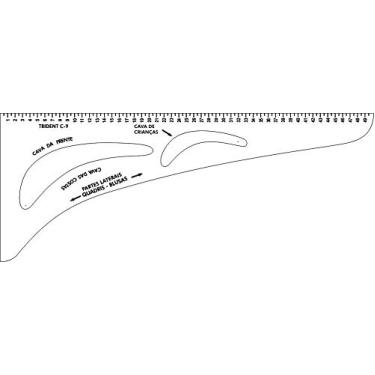 Imagem de Régua para Alfaiataria e Modelagem em PAI Branco 3 mm C-9 – Trident, C-9, Branco Espessura 50, 5 x 20 cm