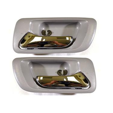 Imagem de PT Auto Warehouse HO-2580MG-RP - Maçaneta interna interna da porta, alavanca cinza/cromada - Par traseiro esquerdo/direito