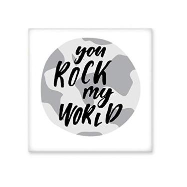 Imagem de You Rock My World Citação Azulejo de Cerâmica Brilhante Banheiro Cozinha Parede