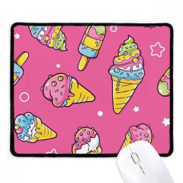 Imagem de Mouse pad Star Pink Sugar picolé sorvete borda costurada tapete de borracha para jogos
