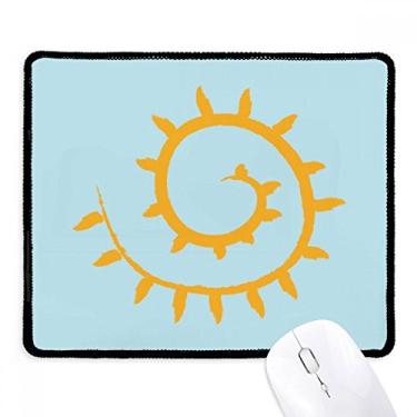 Imagem de Mousepad de pintura à mão com folhas de luz do sol, tapete de borracha para jogos
