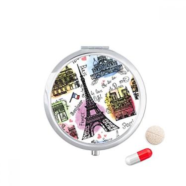 Imagem de Caixa de comprimidos de aquarela Building France da Torre Eiffel